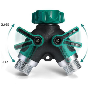 Hot Selling New Model  Garden hose tap adaptor connector 2 way hose splitter with shut-off valve for garden watering