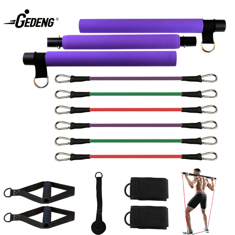 GEDENG Portable Exercise Stick with Foot Strap for lose Body Workout at Home or Gym - All-in-1 Strength Equipment for Fitness