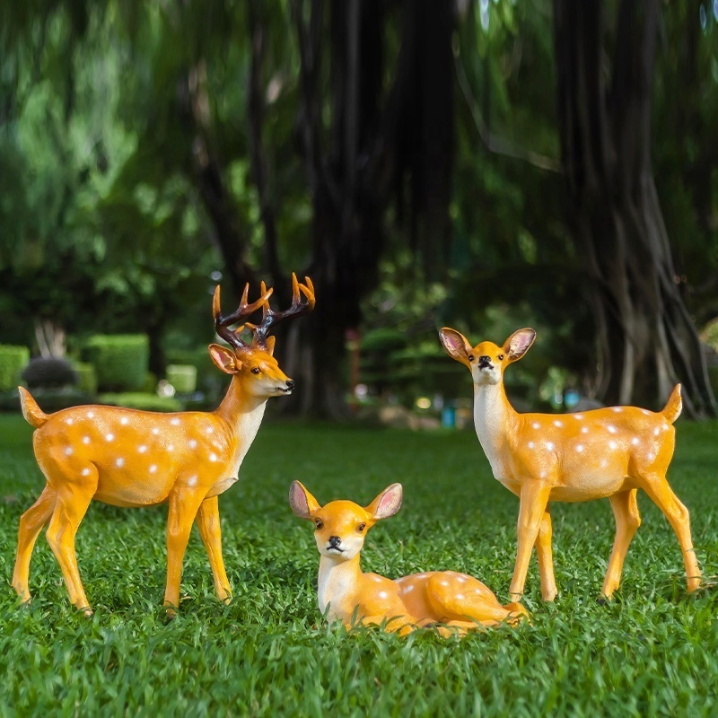 Modeling Lawn Lighting Led Sika Deer Outdoor Festival Decorations Resin Animal Lamp Other Holiday Lighting