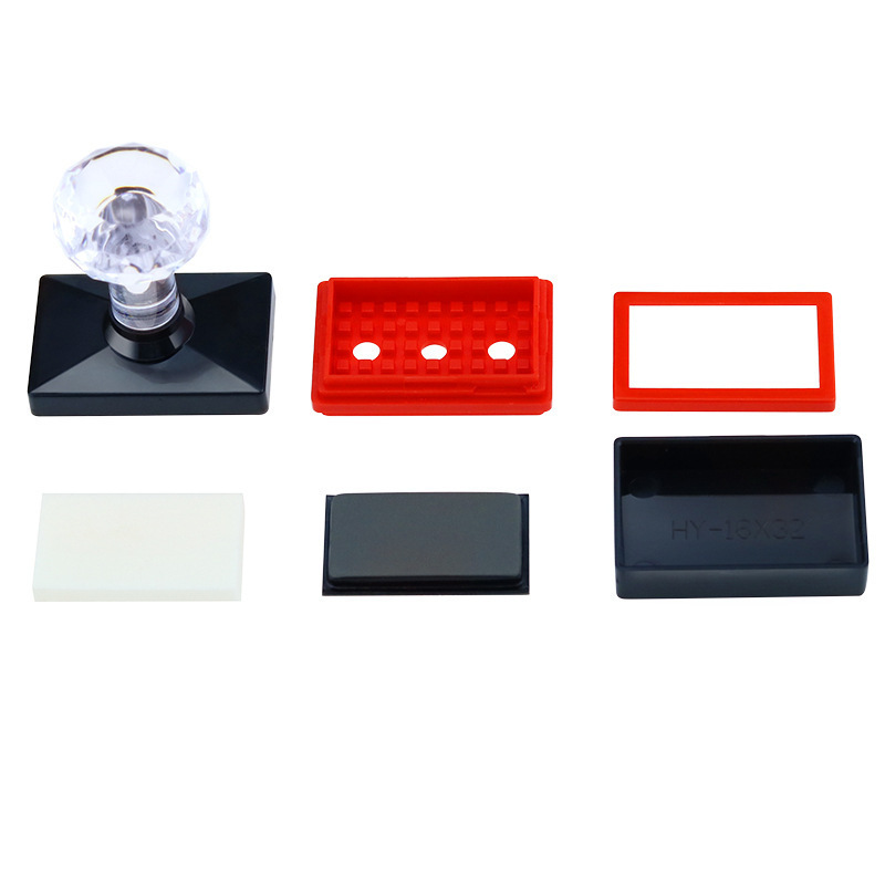 GED Self Ink Office Rectangle Flash Stamp With Ink Filling Hole Stamp And Edge Seal HY Series Crystal Handle Rubber Stamp