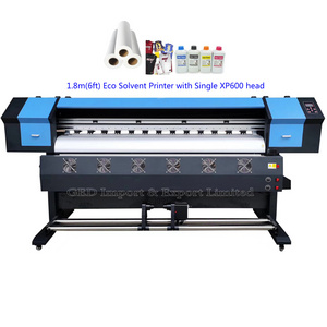 Guangzhou 1.8m Eco Solvent Printer With Single XP600 Head Large Format Tarpaulin Printing Machine For Banner Sticker Paper Label