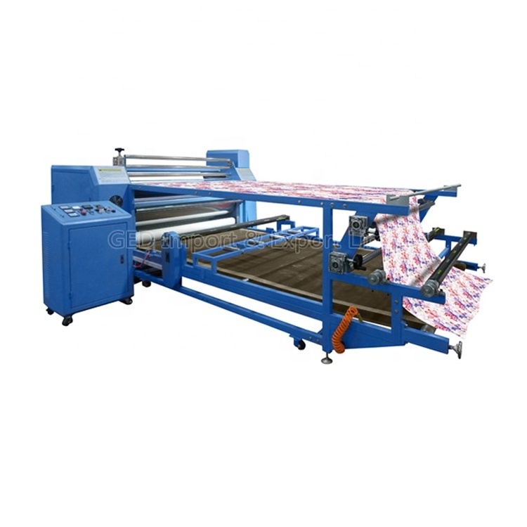 GED-OSM1900 1.9m Rotary Oil Heat Transfer Machine 1900mm T-Shirt Sublimation Roller Printing Press 2.5m 3.2m Textile Calendar