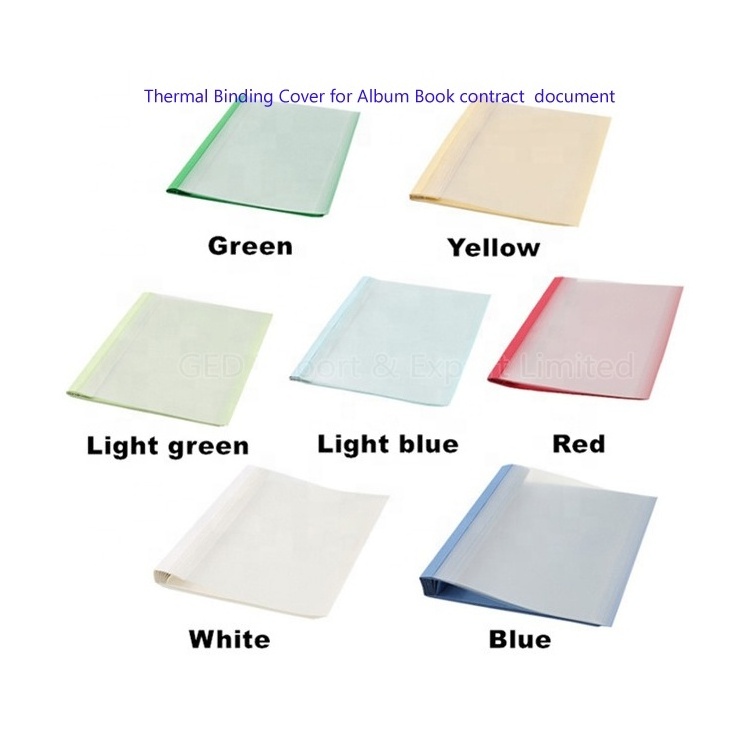 Guangzhou 2mm 3mm 5mm Waterproof Colorful PVC Steel Thermal PVC Binding Hardcover for Soft Book Contract Album