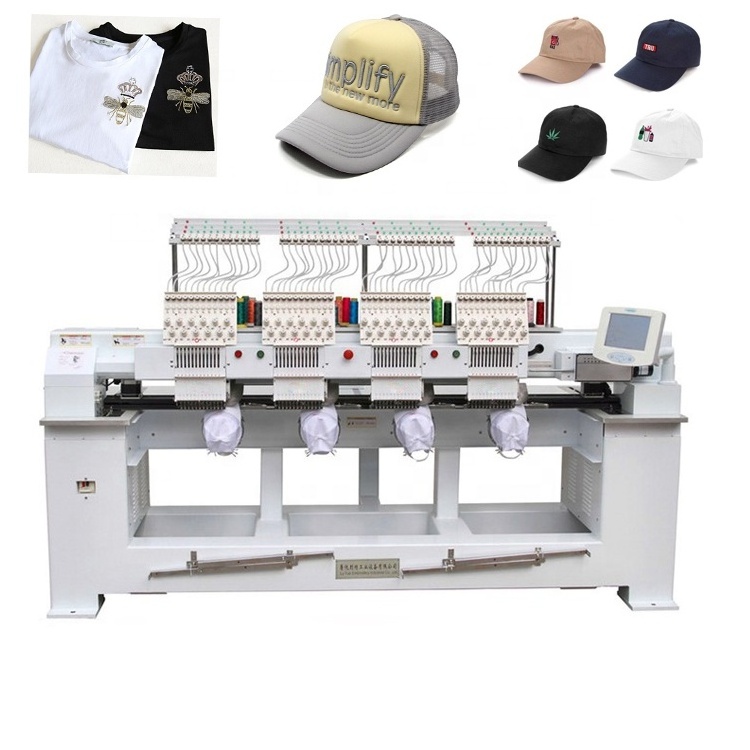 4 Head 12 15 Needle Cap Industrial Embroidery Sewing Machine Cheap T-shirt Hat Monogramming Machine Sell In Africa South America