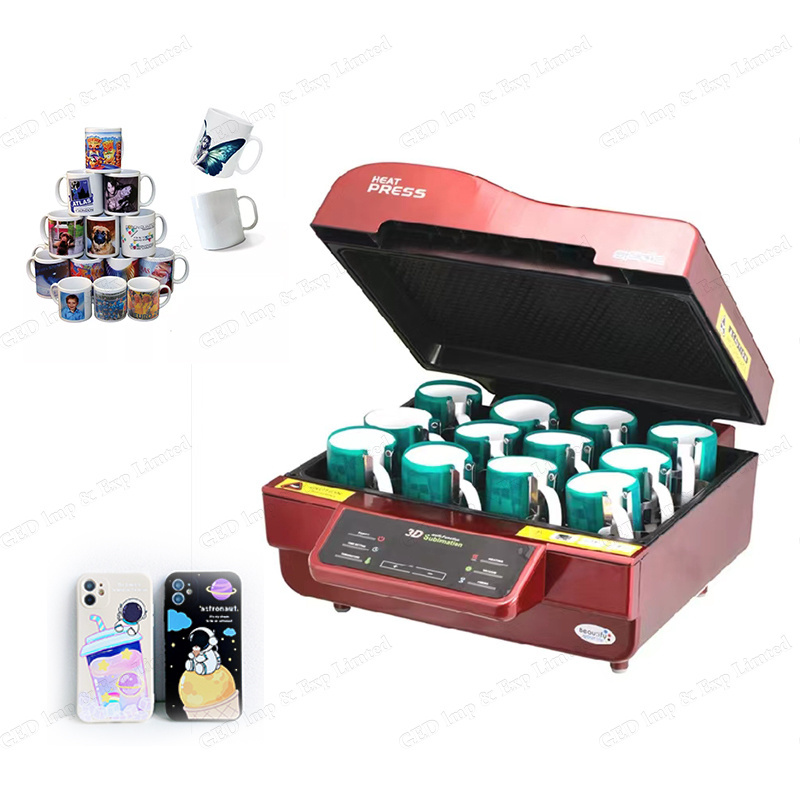 Guangzhou GED  Maquina de sublimation al vacio 3D Cell Phone Case Mug Glass Printing Making Machine Heat Press Machine