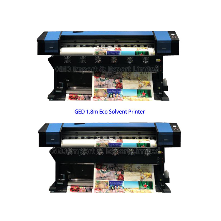 Guangzhou 1.8m Eco Solvent Printer With Single XP600 Head Large Format Tarpaulin Printing Machine For Banner Sticker Paper Label