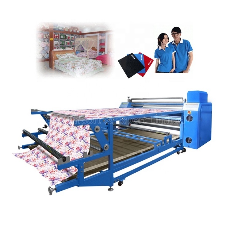 GED-OSM1900 1.9m Rotary Oil Heat Transfer Machine 1900mm T-Shirt Sublimation Roller Printing Press 2.5m 3.2m Textile Calendar