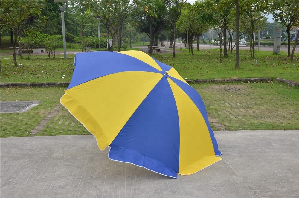 High Quality Uv Protection Outdoor Parasols Big Sun Umbrella Stainless Steel Advertising Beach Umbrella Custom logo