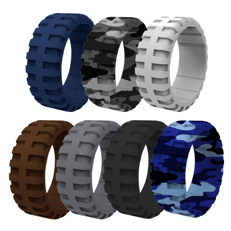 New Breathable Silicone Rubber Ring Silicone Mens Wedding Rings Camo Silicone Rings Men