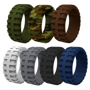 New Breathable Silicone Rubber Ring Silicone Mens Wedding Rings Camo Silicone Rings Men