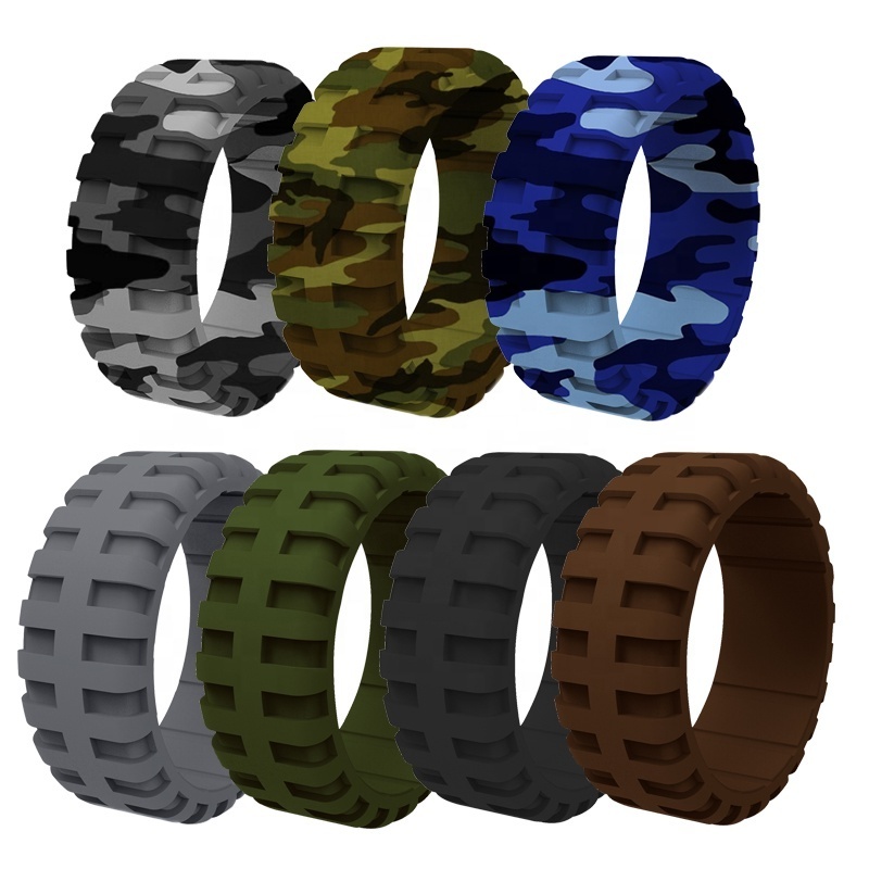 New Breathable Silicone Rubber Ring Silicone Mens Wedding Rings Camo Silicone Rings Men