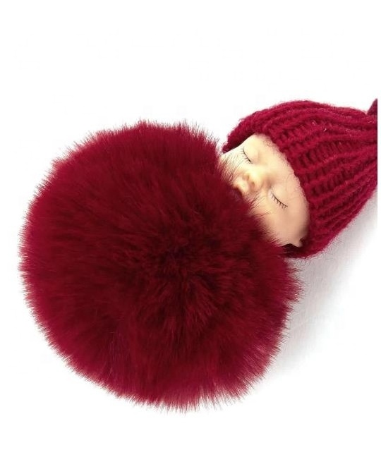 Hot Sale Cheer Heart Keychain Fluffy Pompom Keychain Round Pompom Balls with Pompom Tassels Symbolizing a Joyful Mood