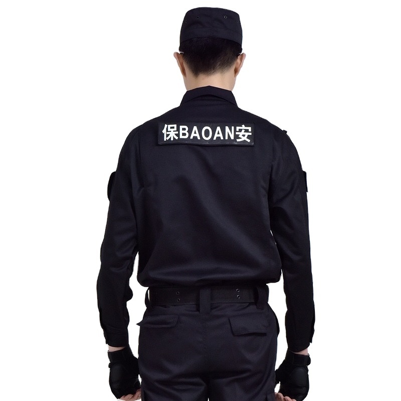 summer long sleeve black security guard suit uniform