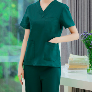 short sleeve solid  V neck uniform scrub sets hospital nursing tc uniform