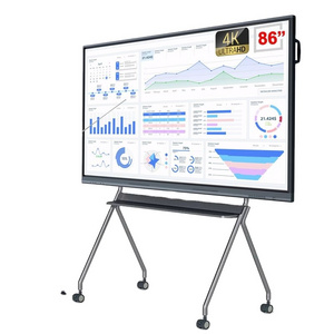 65 75 86 98 100 Inch MultiUser Interactive Whiteboard Blackboard LCD Smart board with Dual System for Classroom