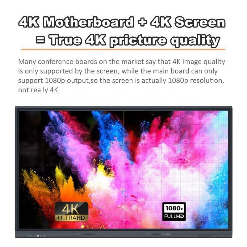 75 Inch Uhd 4K Interact Whiteboard Android Window Dual System Smart Board Interactive Flat Panel For Classroom Education