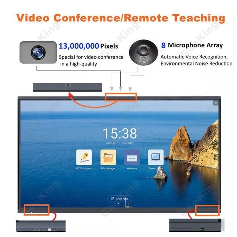 Professional Ultra Big Size 100 105 110 Inch Digital Interactive Flat Panel Smart Whiteboard 4K Infrared Touch Interactive Board