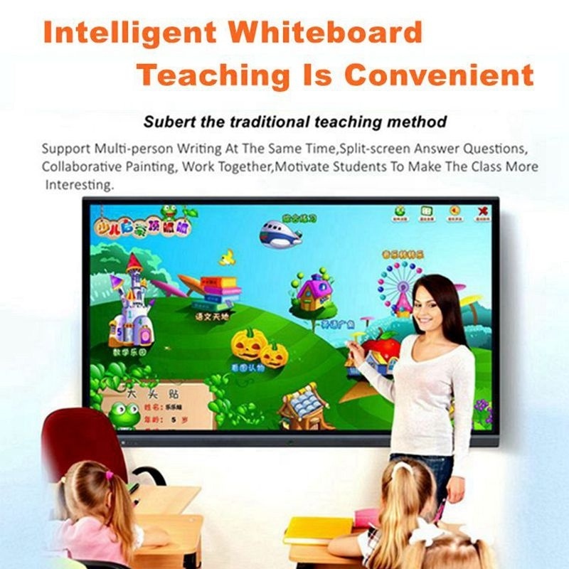 75 Inch Uhd 4K Interact Whiteboard Android Window Dual System Smart Board Interactive Flat Panel For Classroom Education