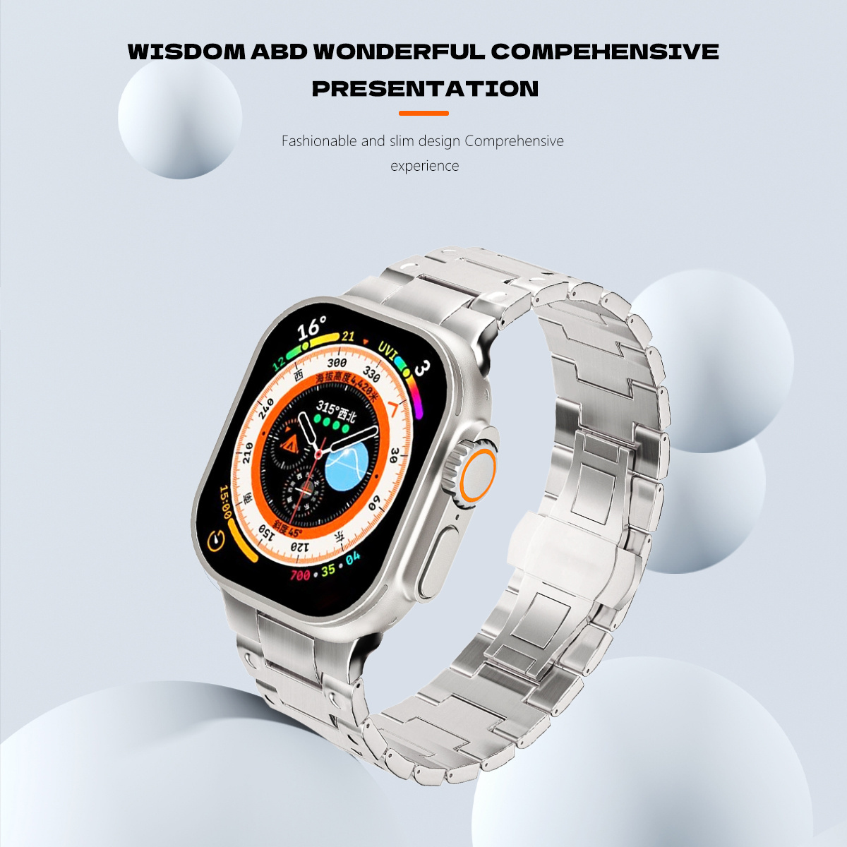 Luxury Titanium Strap for Apple Watch ultra 2 49mm Series 9 8 7 45 38mm Band For iWatch 6 5 4 SE 3 44mm Stainless steel Bracelet