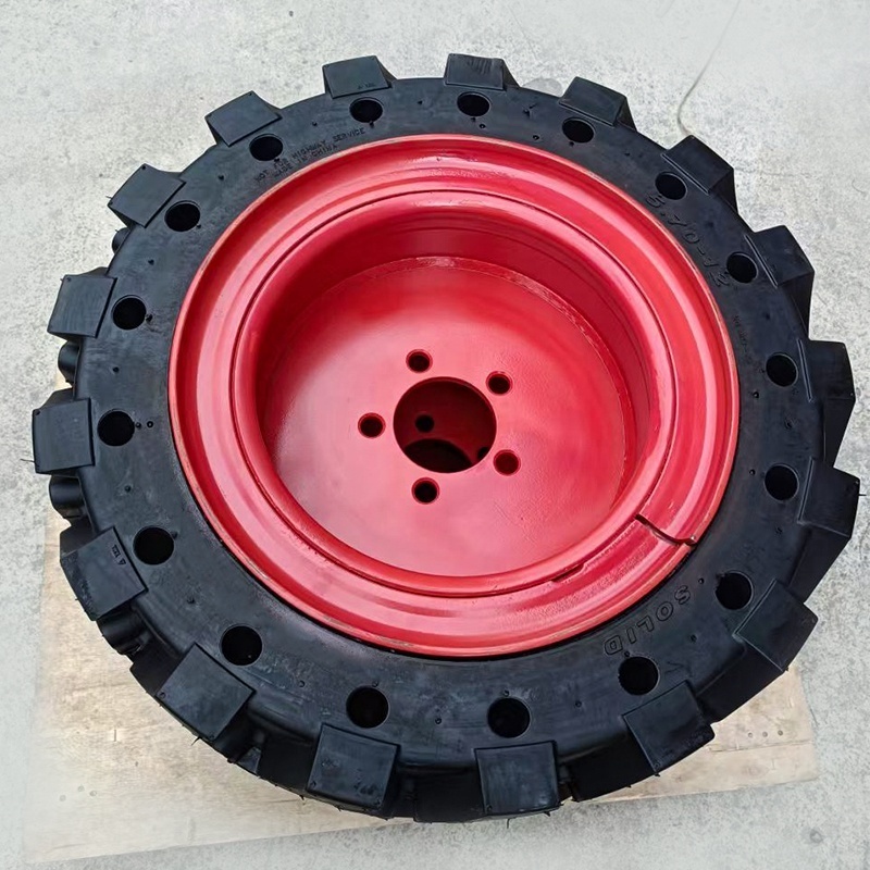 Skid Steer Loader Solid Tires Size 5.70-12 for S70 Grey Tyre Car 10 Pcs Nature Rubber 7-10 Working Days Top-quality Tyre CN;JIA