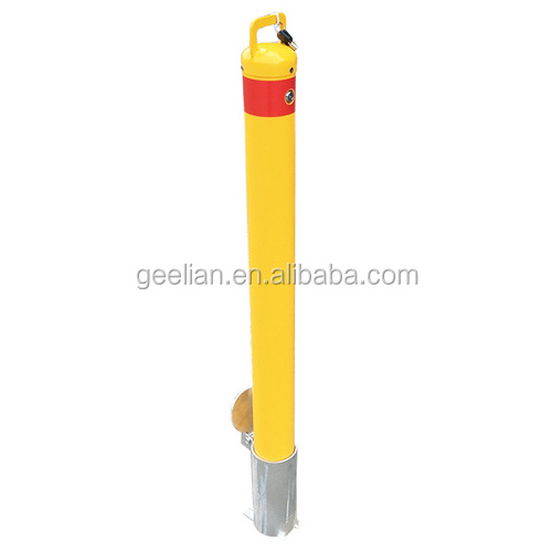 collapsible parking Metal road bollard removable bollard yellow steel bollard