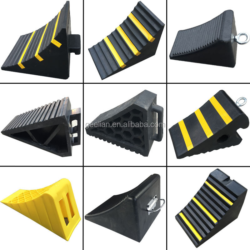 Rubber Heavy Duty Parking Wheel Chock For Truck Tire parking block