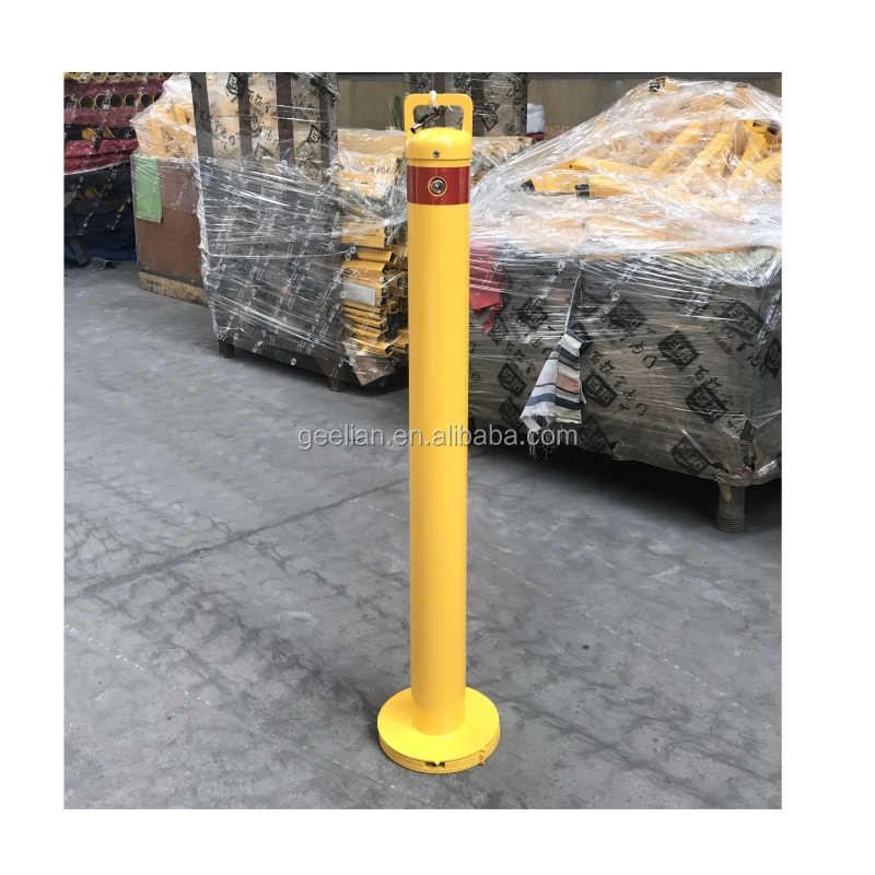 collapsible parking bollard Round Flexible Metal Barrier Outdoor Street Removable Post