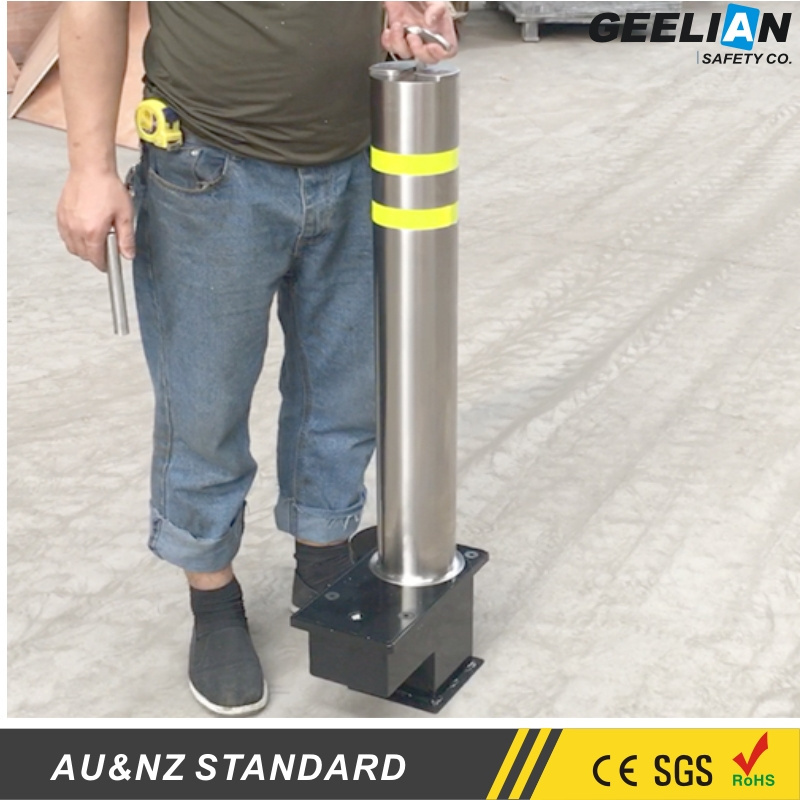 Stainless Steel Car Park Pole Barrier Hydraulic system safety road barricades