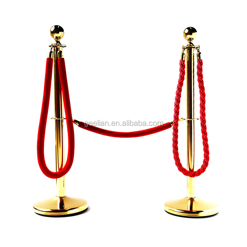 Traffic Crowd Control Walkway Black Gold Queue Bollard Red Carpet Velvet Rope Poles Stands Post Barrier Stanchion