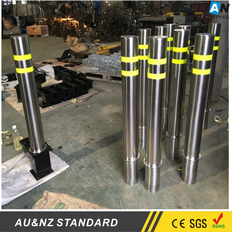 Stainless Steel Car Park Pole Barrier Hydraulic system safety road barricades