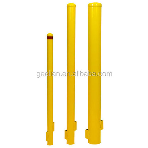 collapsible parking Metal road bollard removable bollard yellow steel bollard