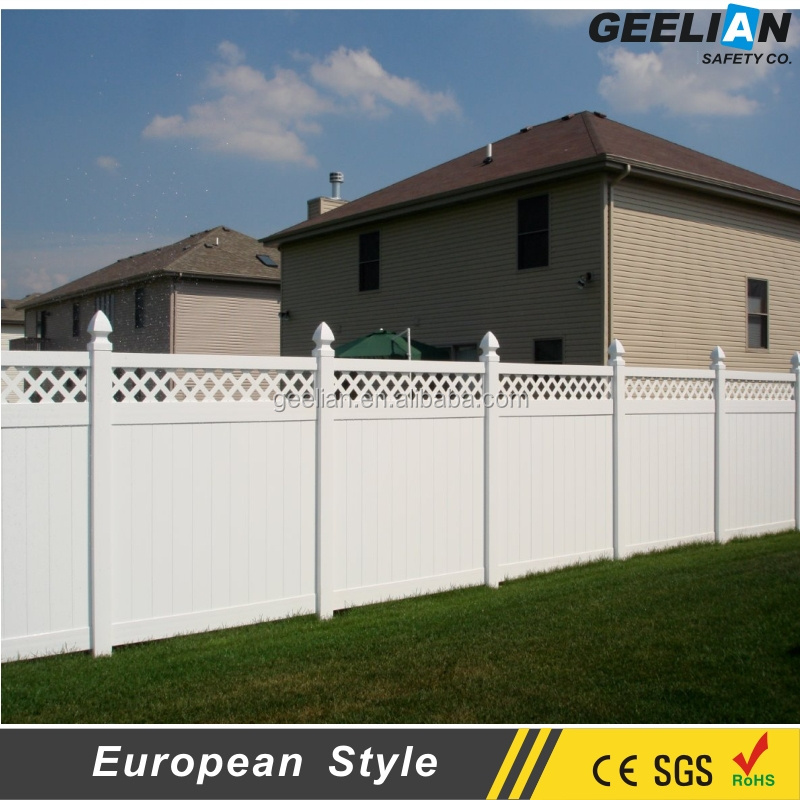 GEELIAN Free maintenance 6' H / 8' W vinyl pvc privacy fence with top closed pickets