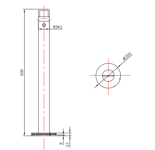 Stainless Steel Removable Bollard Metal Barricade Post Guard Security Lock Bollards For Driveway