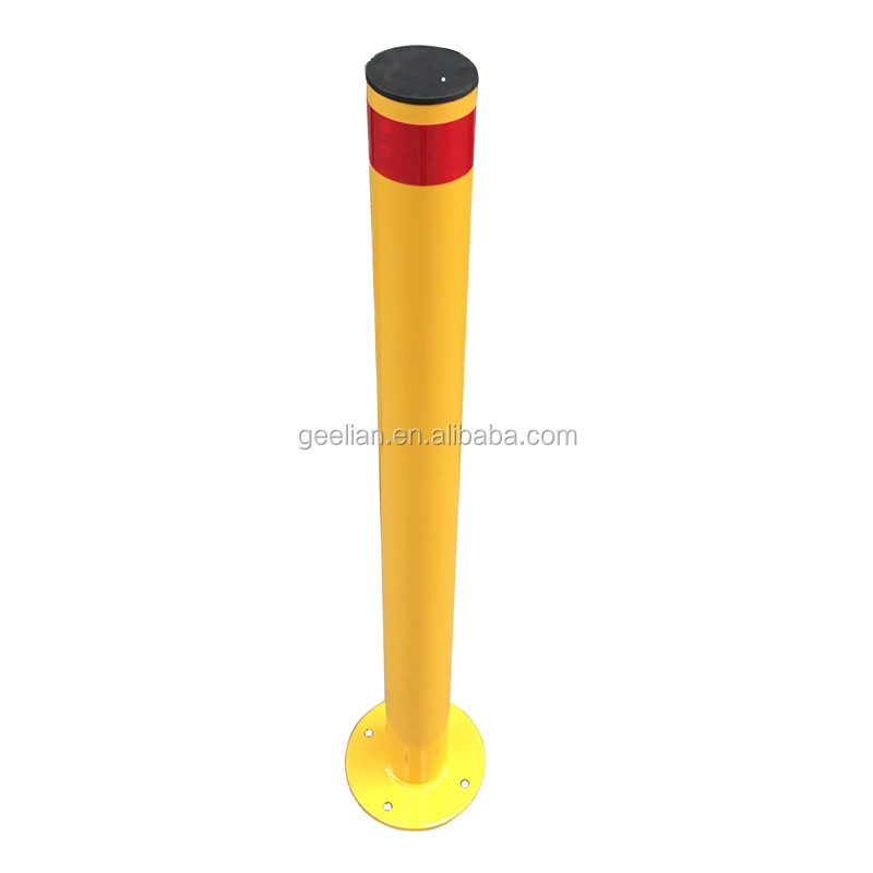 collapsible parking Metal road bollard removable bollard yellow steel bollard