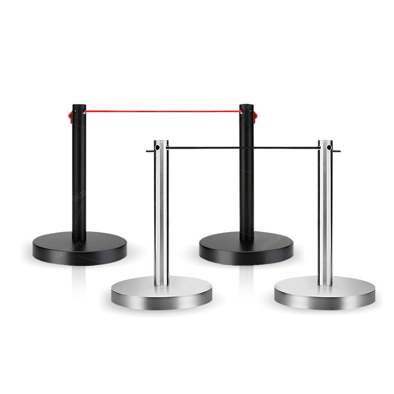 Stainless steel tube retractable belt q manager stand, office barrier post, queue security guard post stanchion