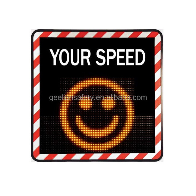 Doppler Car Swing Meter Powered Traffic Feedback Signs Display Led Solar Radar Limit Your radar speed sign with smiley