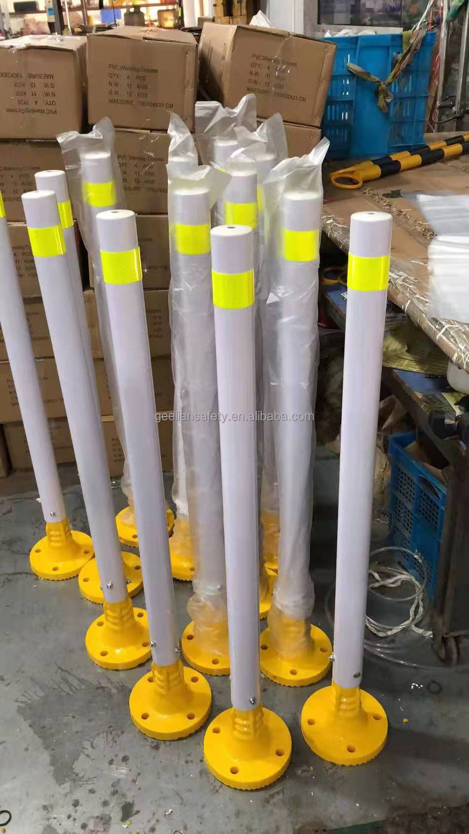 2022 New Design Fluorescent 30 inches PVC Traffic Post, Flexible Delineator Post, PVC Bollard