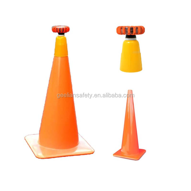 Magnetic solar powered new design synchronous flicker traffic cone light blinking road warning light LED traffic signal light