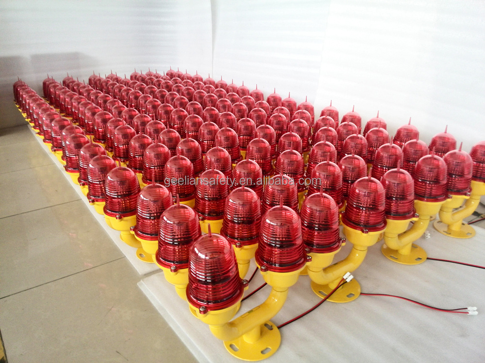 Led Red Aluminum Alloy Lamp Body TY10S red flash Solar power beacon light for Telecom Tower