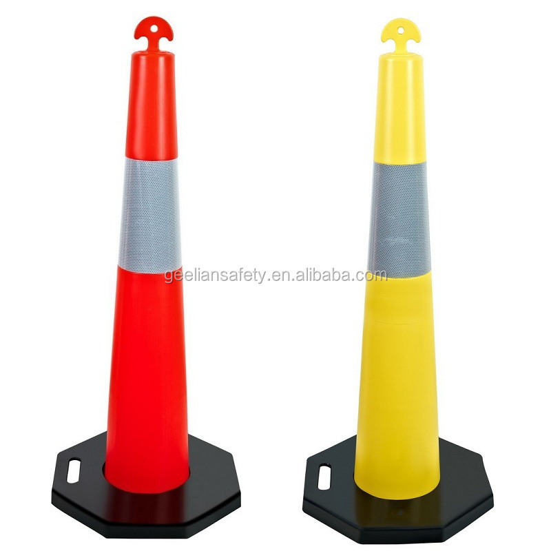 Flexible Plastic traffic road divider with base delineator posts