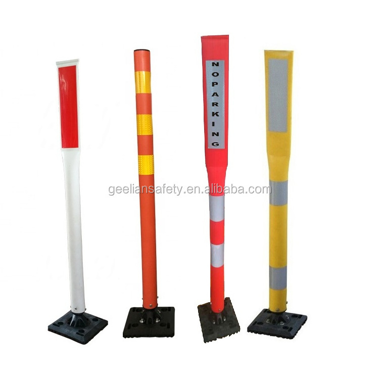 2022 New Design Fluorescent 30 inches PVC Traffic Post, Flexible Delineator Post, PVC Bollard