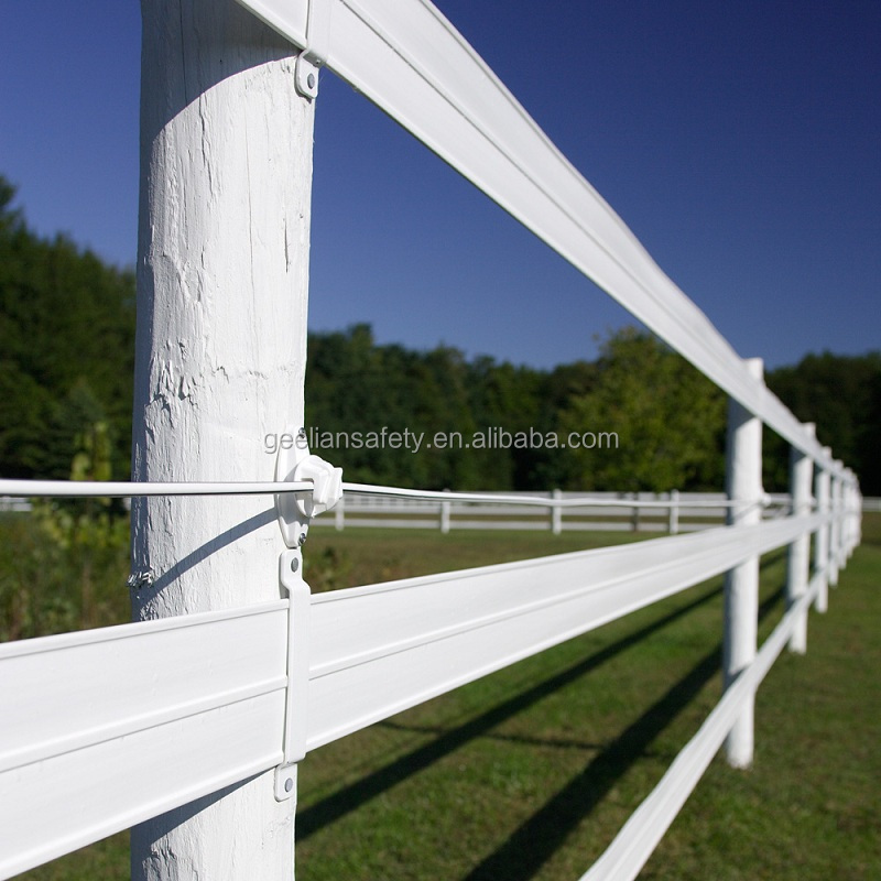 Flexible PVC horse fencing factory supply , 2,3,4 rail horse fence , valla de estacas