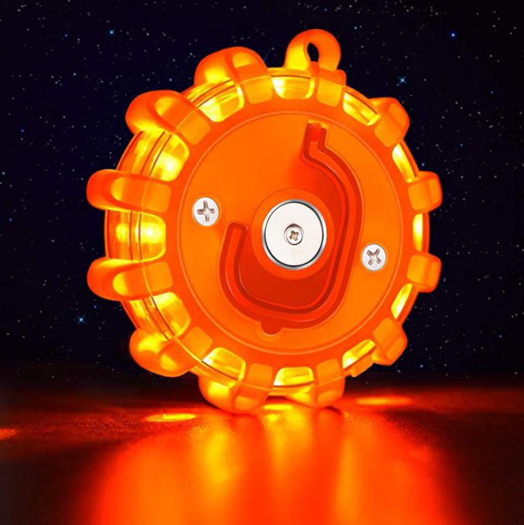 virus caution Flashing Roadside Emergency Disc LED Flares 12 LED + 3 SMD Warning Light surface mount thin warning light