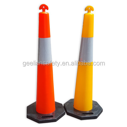 Flexible Plastic traffic road divider with base delineator posts