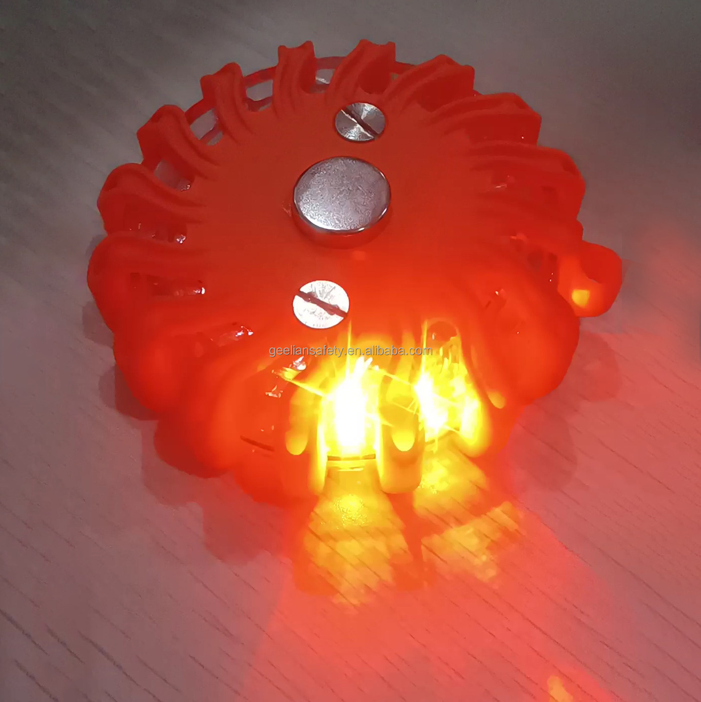 virus caution Flashing Roadside Emergency Disc LED Flares 12 LED + 3 SMD Warning Light surface mount thin warning light