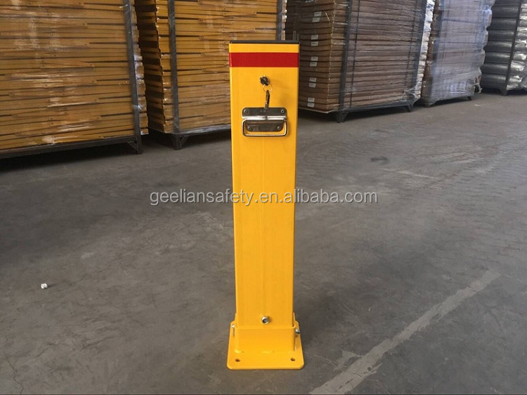 Car Parking Folding Down Steel Board Key Traffic Barrier Post Durable Foldable Removable Bollard collapsible bollard