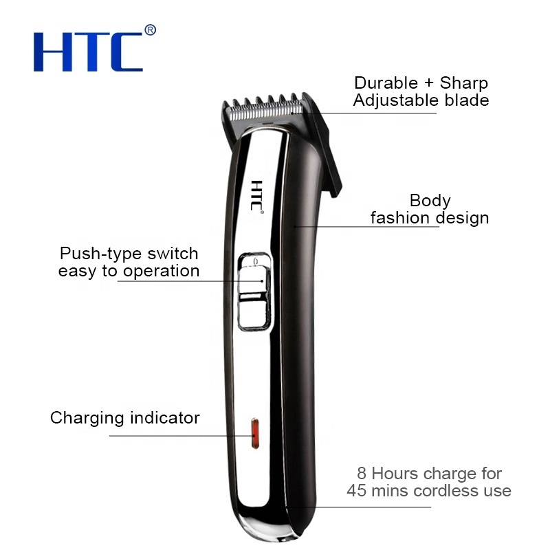 HTC AT-1102 Gold T9 Hair Clipper Black Ear And Nose Trimmer Machine Professional Metal Hair Clipper