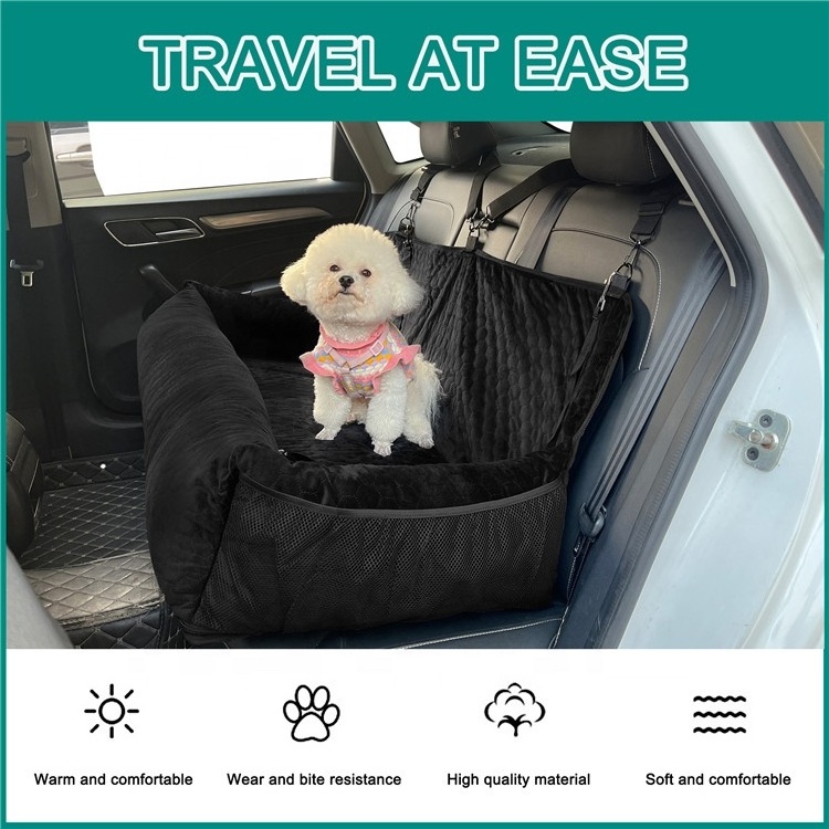 Luxury Winter Warm Extra Large Velvet Detachable And Washable Pet Car Carrier Hammock Dog Car Back Seat Travel Bed