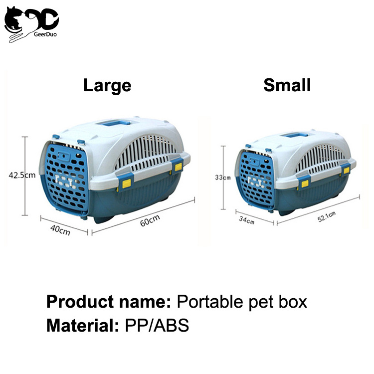 Geerduo Hard-Sided Portable Plastic Travel Pet Carrier Airline Approved Crate Cage Dog Carrier Suitable for Tiny Dog Breeds