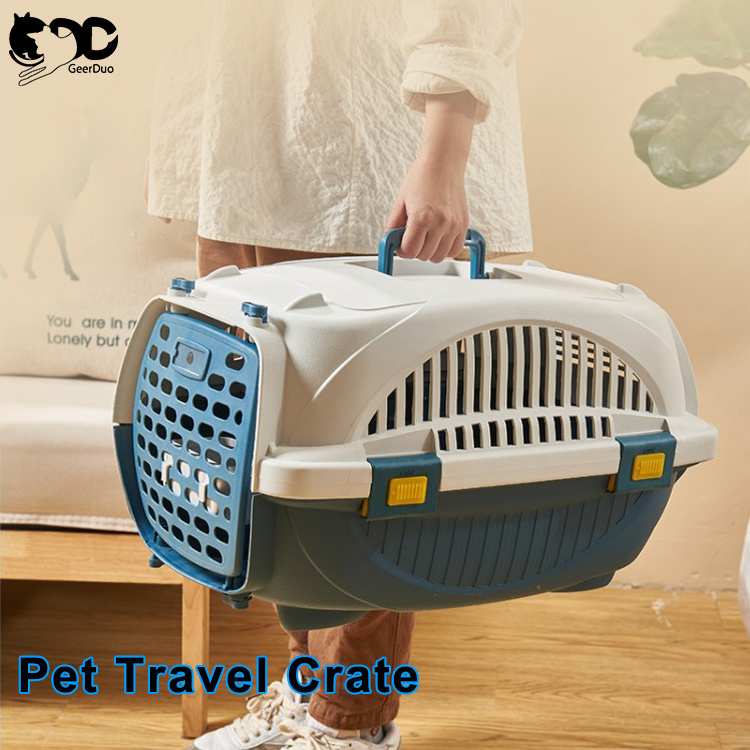 Geerduo Hard-Sided Portable Plastic Travel Pet Carrier Airline Approved Crate Cage Dog Carrier Suitable for Tiny Dog Breeds